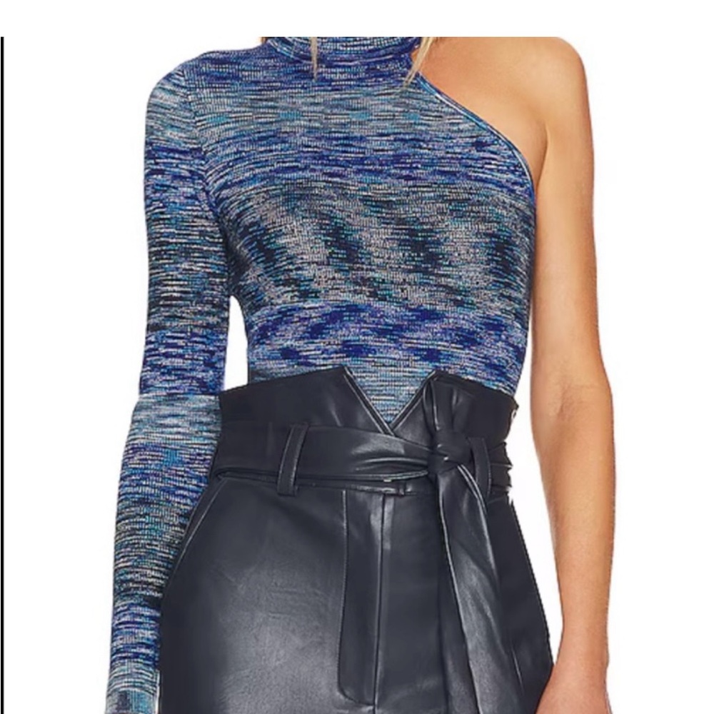 Bardot One-Shoulder Blue Knit Top